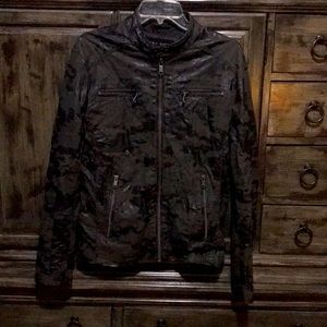 Zara Man Faux Leather Camo Jacket